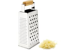 Lifeant Râpe en Acier Inoxydable, râpe carrée multifonctionnelle en Acier Inoxydable, 8 x 26 cm, râpe à Fromage, râpe carrée en Acier Inoxydable avec 4 Lames gravées