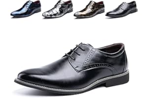 Hitmars Derby Shoes for Men Business Oxford Shoes Brogue Mens Dress Shoes Lace-Up Formal Slip-On UK 4-UK13