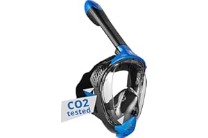 ‎KHROOM Khroom® maska do nurkowania pełnotwarzowa | TÜV CO2 bez ryzyka | model 2021 | dla dorosłych i dzieci | maska do nurkowania Seaview BC (granatowa, L/XL)
