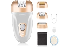 Epilatore per donne, zeroto 3 in 1 Epilatore Depilazione Kit rasoio elettrico portatile donna 2 velocità Epilatore con dispositivo di rimozione dei capelli, lima per piedi, rasoio donna per corpo