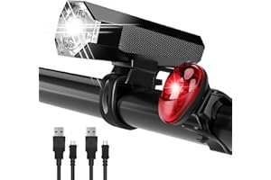 ‎REALKY LED Fahrradlicht Set Wiederaufladbare, STVZO Zugelassen Fahrradlicht Fahrradlichter Fahrradlampe Set Wasserdicht und USB-Aufladung Fahrrad Licht mit Frontlichter & Rücklicht Fahrradbeleuchtung