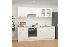 Faroom Mueble de Cocina 8 Piezas, Cocina Completa, Juego de Muebles Blanco