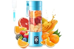 DOUBLECARE Przenośny blender, elektryczny, sokowirówka, USB, mini, przenośny, do koktajli i smoothie, soku, 380 ml, sześć ostrzy, idealny do mieszania