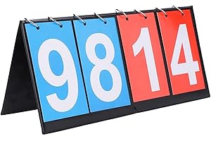 Jadeshay Marcador de Puntuación,4 Dígitos Marcador Padel Flip Deportivo Volcar Multideportes Competición Deportiva Marcador Interior y Exterior para Tenis de Mesa Baloncesto,Material Plástico y Metal