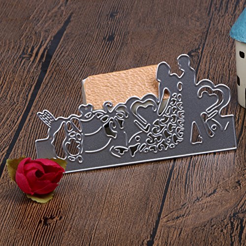 Demiawaking 1Pcs Liebe Hochzeit Schneiden Schablonen DIY Sammelalbum Dekor Papier Karten, Metall Buchzeichen , Metall Lesezeichen als Geschenk fuer Freunde - 2