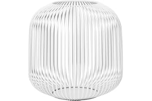 blomus Laterne Lito | White | Größe M | 28L x 28B x 27H cm | Kerzenhalter Weiß | Windlicht aus Edelstahl | Laterne Deko | Indoor Windlicht Medium
