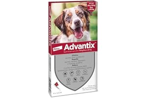 BAYER Advantix ® Spot On pour chiens de plus de 10 kg à 25 kg - 4 pipettes de 2,5 ml - ...