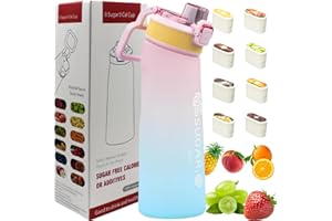 Putextile Bouteille d'eau avec 1 capsule de saveur, 2.0 version améliorée, 700 ml, sans BPA, pour salle de sport et activités de plein air (Color D+ 1 Random POD)