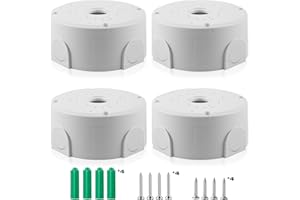 LEKEFETO Caja de conexión para cámara de vigilancia (4 unidades, impermeable, para cámara de vigilancia, gran capacidad, caja de montaje para cámara de vigilancia, universal)