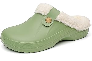 FRTUBOP Hommes Femmes Fourrure Sabots Hiver Chaud Chaussons de Maison Peluche Imperméables Chaussures de Jardin Pantoufles Antidérapant Intérieur Outdoor