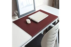 HANHAN Sous-main multifonctionnel pour bureau ou souris d'ordinateur portable, grand tapis de bureau avec protection antidérapante aux bords, tapis d'écriture lisse, tapis de jeu 80 x 40 cm, rouge