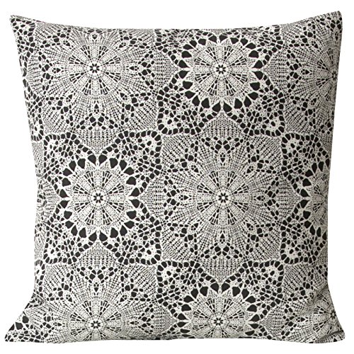 JEMIDI Kissenhüllen Vintage / Urban Retro Look Leinenlook Kissen Bezug Bezüge Hülle Kissenbezug Kissenbezüge 40cm x 40cm Beige/Weiss - 2