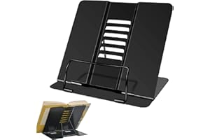 BAVOOTY Leggio da Tavolo per Libri,Supporto per Libri Regolabile in Metallo,Leggio in Metallo per Libro,Leggio Libri Regolabile,Pieghevole Porta Libri di Cucina per Ricette,Libri di Testo,Documenti(Nero)