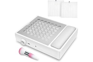 Madenia Professional Nail Dust Collector with 2 Reusable Filters and 1 Brush, Low Noise Dust Collector Nail Salon, Powerful Nail Dust Extractor Fan for Acrylic Gel Nails, White