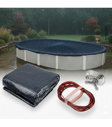 Steinbach Winterdekzeil voor ovalen bassin 620 x 360 cm, grote maat 130 cm, 036341