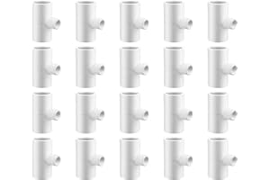 LONGHAO 20 pcs,T-Shirt Abreuvoir Poulet,PièCes en T De Poulet,Raccords En T pour Volaille,Raccords En T En Pvc Pour Abreuvoir De Poulet,Pour Tuyauterie En Plastique 1/2" Schedule 40 Avec Filetage