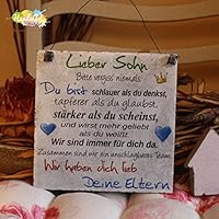 Shabby Style Holzschild - Lieber Sohn - Deine Eltern~ Weihnachten - Geschenk