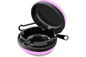 FEMONGY cendrier de poche anti odeur, cendriers de poche, cendrier anti odeur, cendrier de poche, cendrier portable, Souvre facilement, grande capacité, adapté aux voyages (rose)