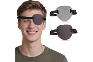 2 st 3D-ögonlappar för vuxna, justerbar medicinsk ögonlapp för höger eller vänster, ett skydd för Amblyopia Lazy, piratdräkt (mörkgrå