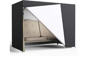 Ghopy Housse de Balancelle de Jardin 2 Places Etanche Coupe-UV Coupe-Vent Balançoire Couverture 160x125x170 cm en 210D