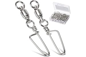 9Tong Emerillon Rolling avec Snap de Côte, Anneau Soudé en Acier Inoxydable pour la Pêche, Norme de l'eau Salée