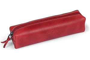 OTTO ANGELINO Londo Astuccio in Vera Pelle con cerniera, portapenne, borsa per cartoleria