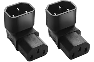 Powice Wtyk do urządzeń zimnych, kątowy, wtyczka IEC C14 na C13, 90° w dół, kabel 3-pinowy 250 V 10 A, gniazdo PDU komputera HDTV