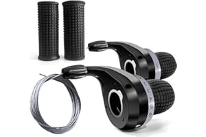 Hsthe Sea 1 paire de leviers de vitesse rotatifs 3x6 vitesses pour vélo de montagne, 18 vitesses, poignées de changement de vitesse pour VTT