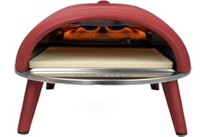 DeliVita Diavolo Gas-Fired Portable Pizza Oven – Powered by Propane, Butane or Camping Bottles, Includes Accessories - Folding Peel, Carry Case, Temperature Gun, Camping Regulator and Gas Regulator