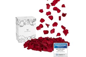 ‎MIA MILANO Mia Milano Rosenblätter Rot getrocknet | Deko Geschenk für Sie | 50 g Echte Rosenblüten ideal als Hochzeit Dekoration - 5 Jahre haltbar - Romantisches Geschenk für Frauen