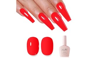 Imtiti Neon UV Nagellack, Neon Rot UV Gel Nagellack Soak Off Led Gel Nail Polish Frühling Sommer DIY Nagel Kunst Starter Maniküre Salon Gellack Kit 10ML