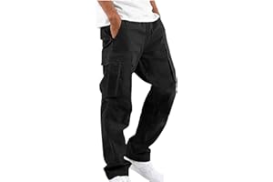 DUOLUVA Pantalon Cargo Homme De Travail avec Plusieurs Poches avec Ceinture élastique