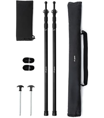 3X Stahl Zeltstange Vorzeltstange Spitze Teleskopstange 140-200cm Sport & Freizeit