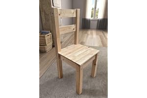 STRICTLY BEDS&BUNKS Atlas Heavy Duty Solid Pine Dining Chair for Dining Room or Kitchen | Wooden Dining Chair