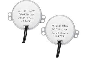 QUARKZMAN Synkronmotor AC 220–240 V motor 20–24 RPM 50–60 HZ CCW/CW 4 W axel med tvärhål låg förbrukning tysta motorer för ha
