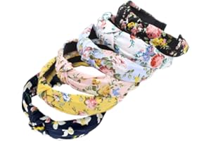 AIZIYIN Haarbänder für Damen, breite Vintage-Haarbänder, Kopf-Turbane, Damen-Haarbandana, gedrehter Knoten, elastische Stirnbänder für den täglichen Gebrauch, Yoga, Sport