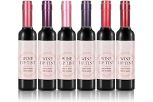 SOLOTREE Set di lucidalabbra opaco, lucidalabbra Impermeabile tinta di rossetto di vino, set di rossetti 6 colori Set di tinta per labbra di vino a lunga durata