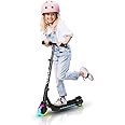 GRAFLO 2 Wheels Electric Scooter for Kids, 60W Motor, 21.6V Lithium Battery, 10KM/H Max Speed, Light-up Wheels & Deck Lights, Height-Adjustable Handlebar, for Boy & Girls (8+ Years)