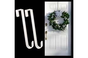 BPTZYLN 2 Pcs White Christmas Wreath Hanger for Front Door, 31cm White Hooks Door Wreath Hanger, Ideal for Hanging Christmas Garlands, Holiday Decorations & Festive Wreaths at Home or Office