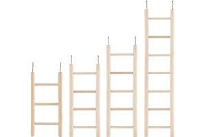 AHANDMAKER Échelle de Marche en Bois pour Oiseaux, échelles d'escalade d'oiseaux de 4 Styles, échelles en Bois de Pont d'escalade pour Perroquet, cacatoès, Perruche