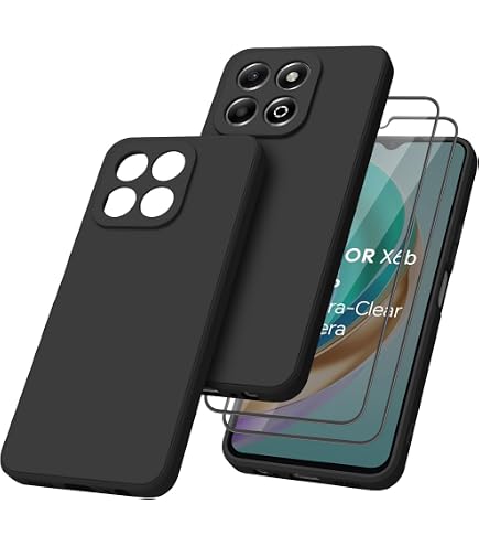 Ivoler Silikon-Hülle Für Honor X6b – Militärschutz, Stoßfest, Kratzfest, Mit Carbon-Design, Schwarz