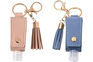 CONGGUAN 2 Pieces Squeeze Bottle 30 ml Travel Bottle Keychain Holders Refillable Sanitizer Containers for Hand Sanitizer,Travel, Outdoor Activities, School (Navy Blue+Pink)