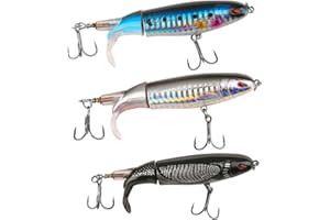 CXXTKCXXLC Leurres Flottants Topwater Leurres de pêche à l'achigan de Surface avec Queue pivotante Flottante - Appâts Topwater pour Truite, brochet et Plus Encore