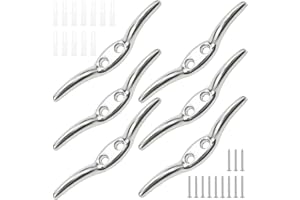 Jaczora 6 Pack Marine Hardware Rope Cleat, Blinds Cord Cleat, Stainless Steel Universal Marine Boat Flagpole Cleat Hook with 12 Mounting Screws for Flagpole Cabinet Handles Towel Blinds Ceiling Fans