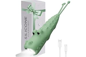 ‎LOVERUIS LOVERUIS Aufladbar Taschenlampe Silizium, Dimmbar taschenlampe, Stroboskop-Taschenlampe, Wiederaufladbare Geschenk (Torch Crocodile)