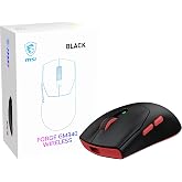 MSI FORGE GM340 Wireless 12000 DPI 1000Hz RGB Kablosuz Siyah Gaming Mouse