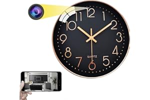 Ukryta kamera szpiegowska, Firstoy WiFi zegar ścienny kamera 1080p bezprzewodowa kamera bezpieczeństwa niania mini rejestrator wideo z noktowizorem i zdalnym oglądaniem, obsługa iOS / Android