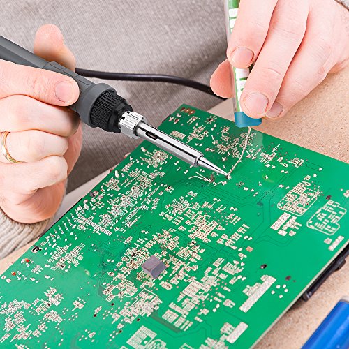Lötkolben Set, Vtin 60W 220V Lötkolben Kit Soldering Iron Set, Lötset mit Einstellbare Temperatur 200-450°C, 5 PCS Unterschiedliche Lötspitzen, Löten Ständer, Lötzinn für Verschiedentlich Repariert Nutzung - 7