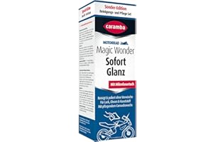 ‎CARAMBA Caramba Magic Wonder Sofort Glanz, Reinigungs- und Pflegeset für Motorräder inkl. Mikrofasertuch, für Lacke, Chrom und Kunststoff, 250 ml