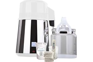 BIO-LEC HEALTH SYSTEMS 4L PurOstill® Water Distiller | All-in-One Countertop Table Distiller Robust System | x25 Unbleached Activated Carbon Filters | Free TDS Meter | Home & Professional Use | Purified Water Maker